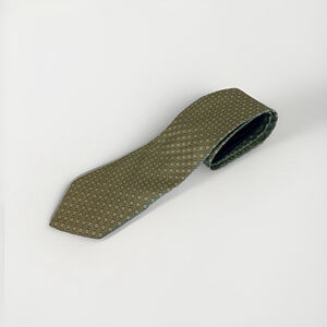 Tommy Hilfiger Men’s 100% Silk Tie Geometric Green And Black Wpl 2831